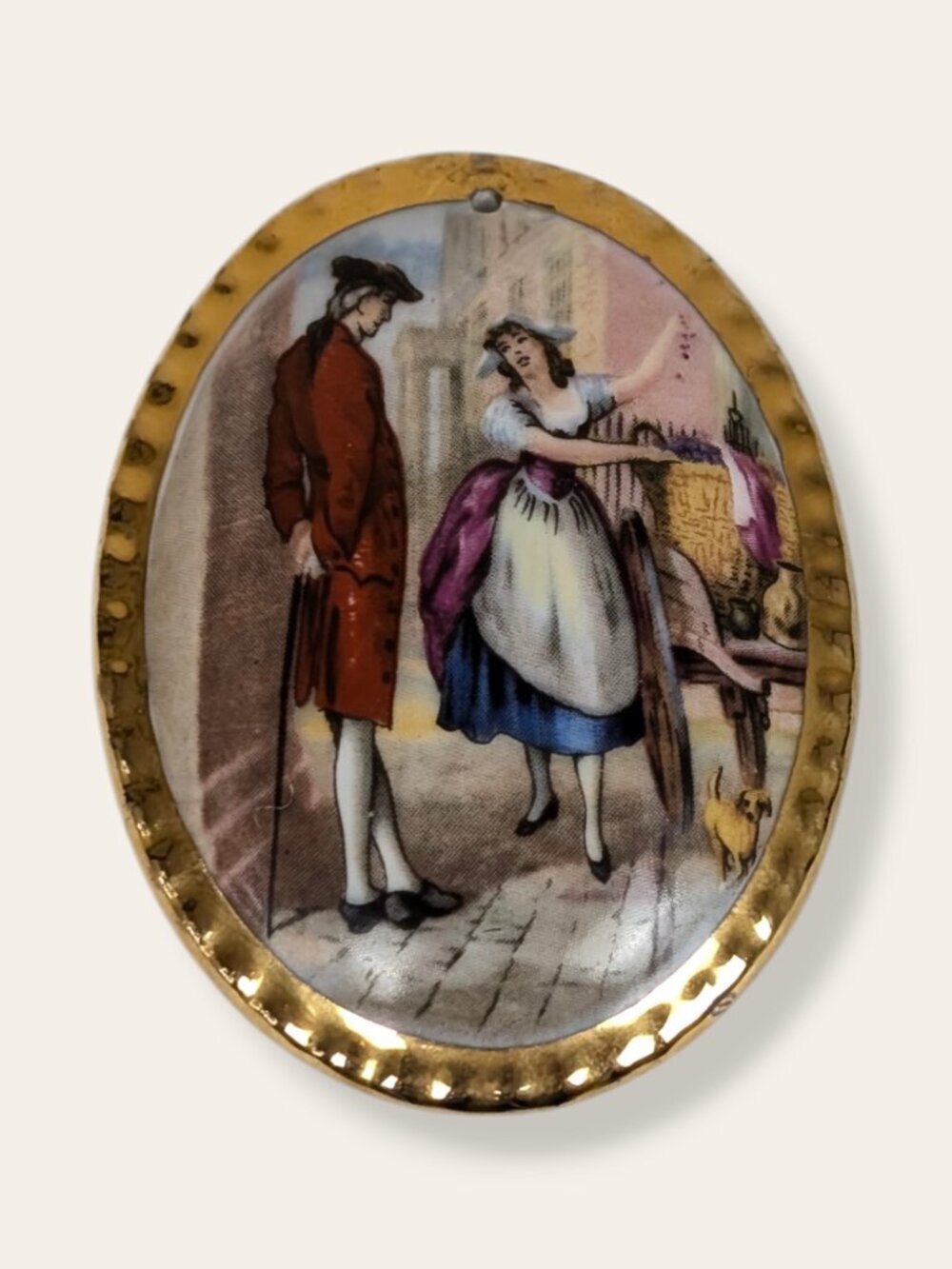 Vintage Countess Painted Bone China Pendant